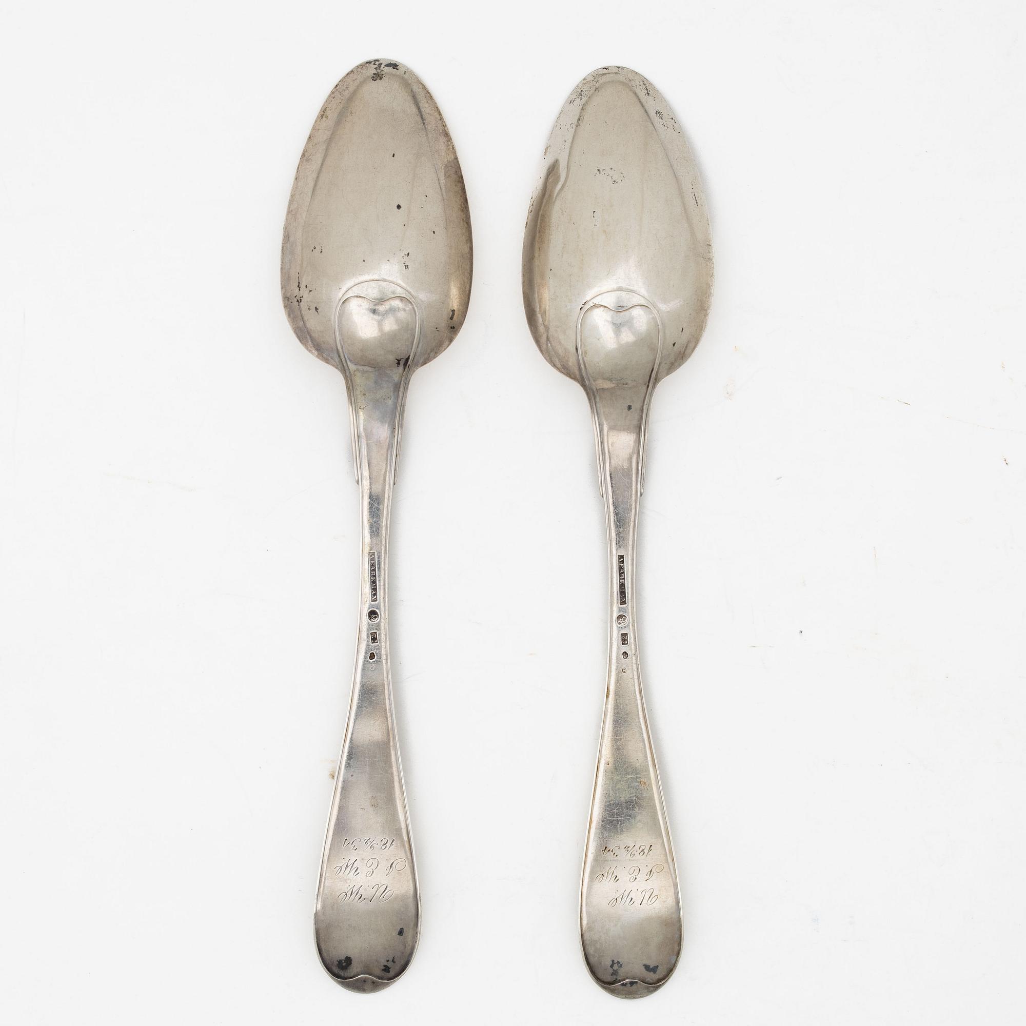 Jacob Ängman, smörknivar, 6 st, silver, "Rosenholm", GAB, Eskilstuna 1990-93.