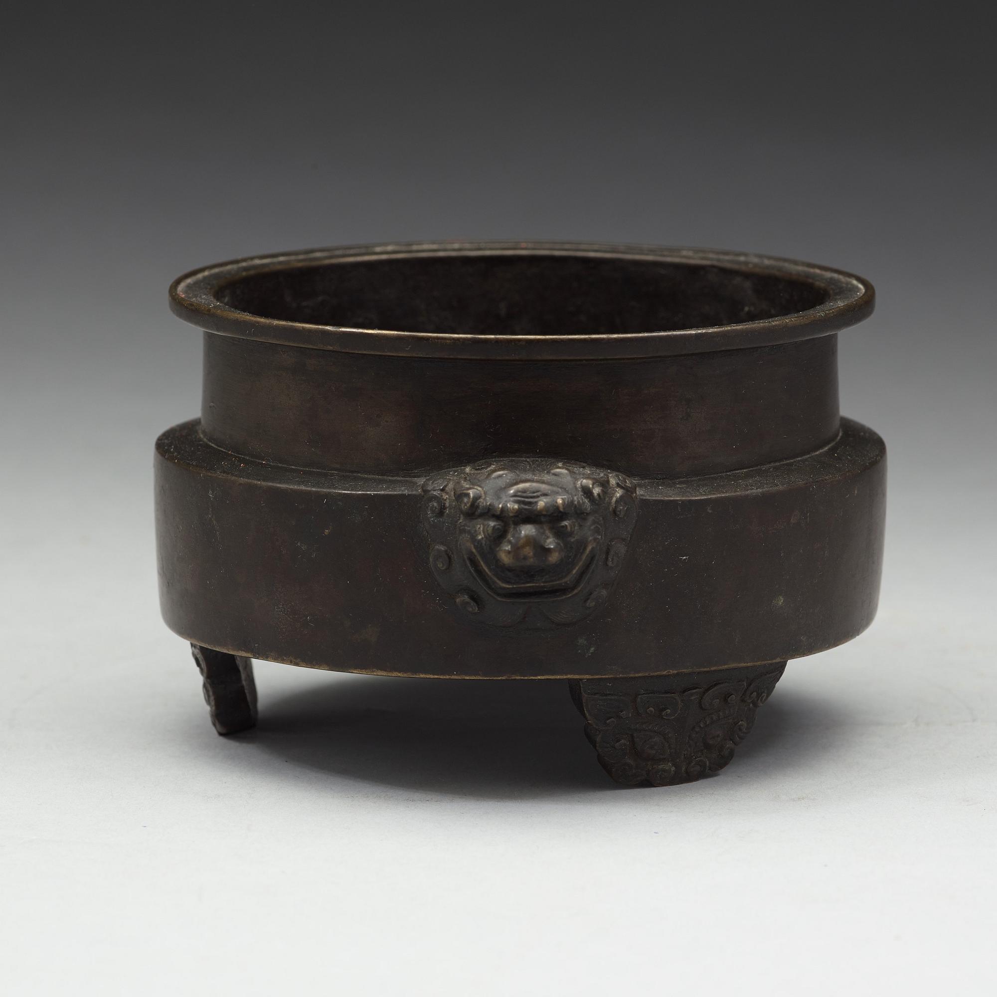 RÖKELSEKAR, brons. Qingdynastin, 1800-tal.