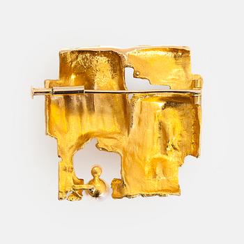 Björn Weckström, rintaneula, "Etude", 14K kultaa, viljeltyjä helmiä. Lapponia 1968.