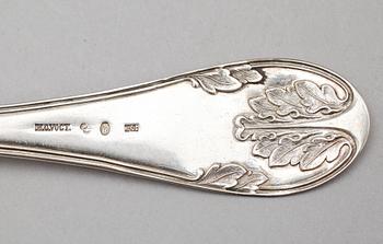 MATSKEDAR, 6 st, silver, olika modeller, 1800-tal. Vikt ca 274 g.