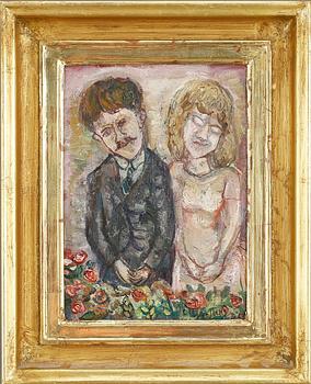 OLLE NORDBERG, olja på pannå, signerad.