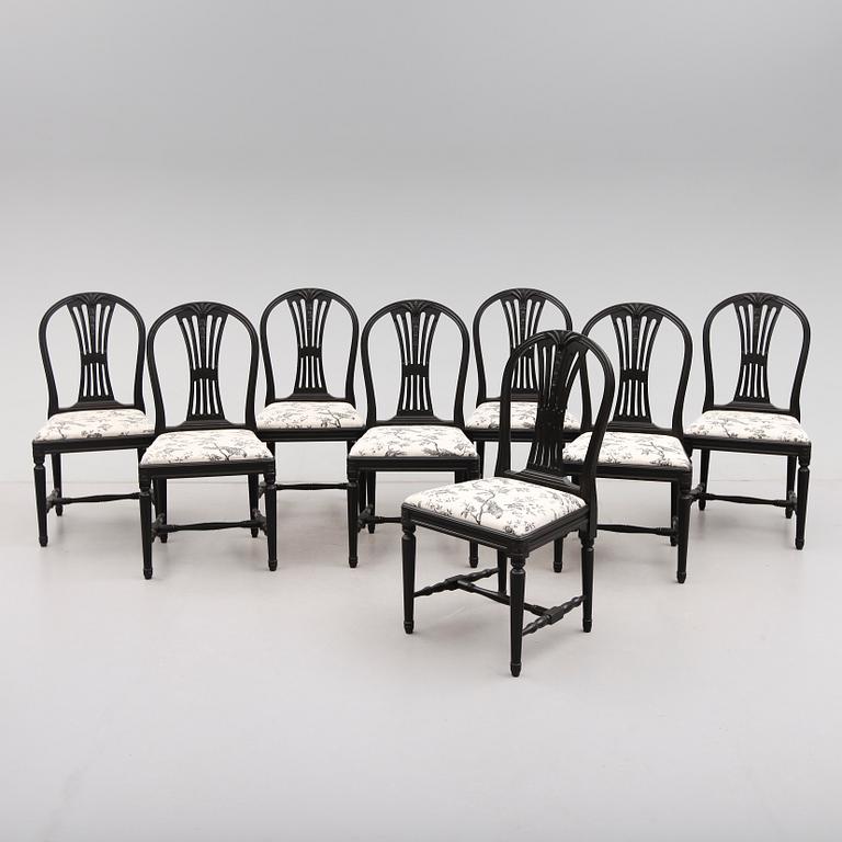 STOLAR, 8 st, gustaviansk stil, 1900-talets andra hälft.