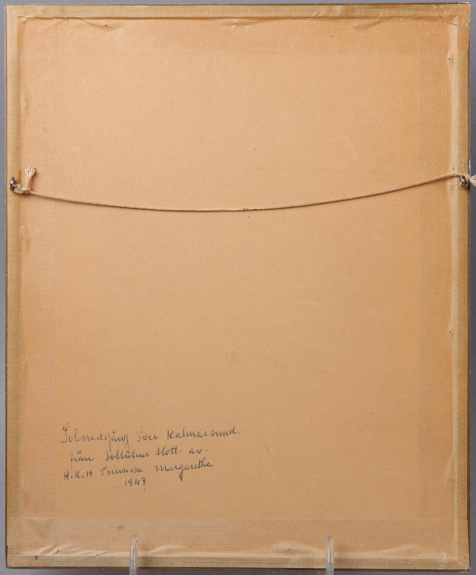 PRINSESSAN MARGARETA AV SVERIGE, akvarellerad teckning, sign M, dat 1943 á tergo.