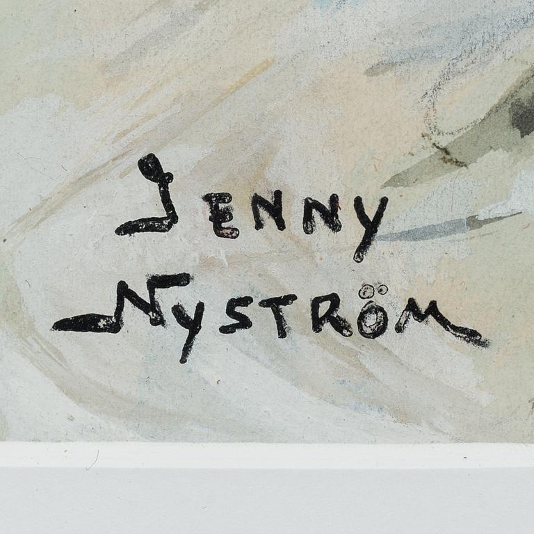 JENNY NYSTRÖM, watercolour, signed.