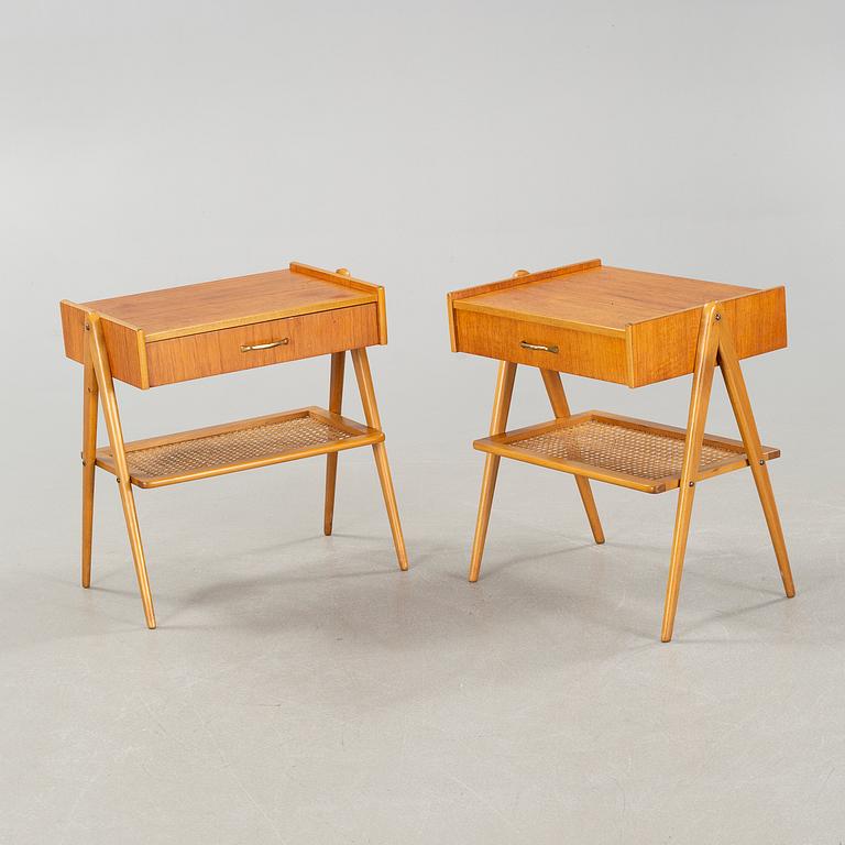 A pair of mid 20th century bedside tables.