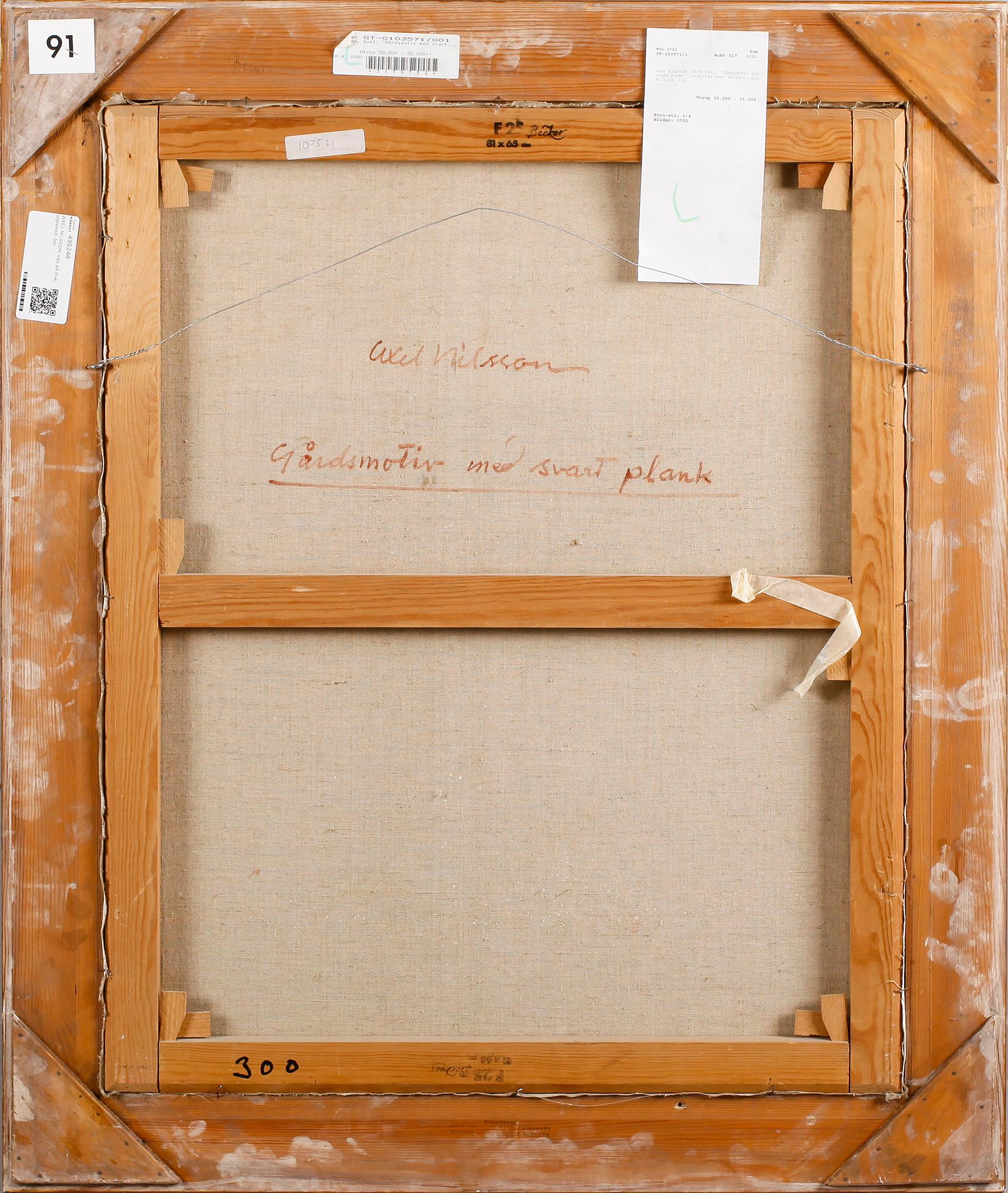 AXEL NILSSON, olja på duk, signerad.