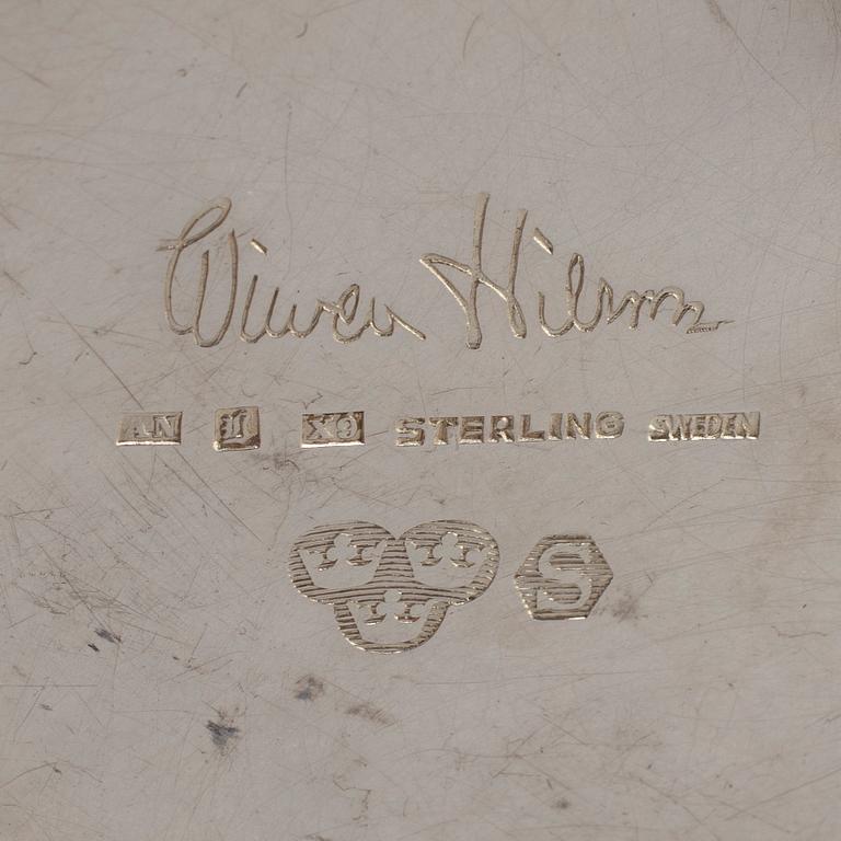 WIWEN NILSSON. Glasunderlägg, ett par, sterlingsilver, Lund 1972.