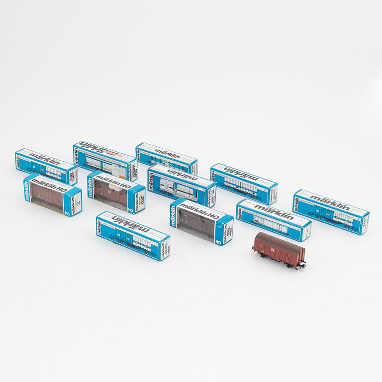 Märklin, twelve freight cars, gauge H0.