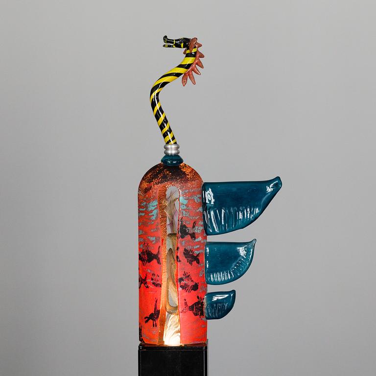 KJELL ENGMAN, a unique glass sculpture for Kosta Boda, Sweden.