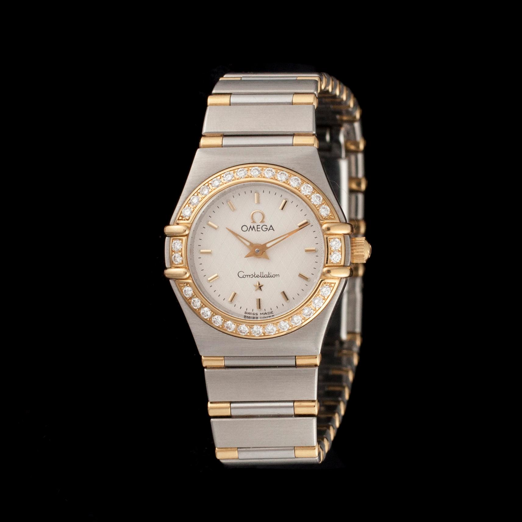 ARMBANDSUR, dam, Omega Constellation, guld/stål, diamanter.