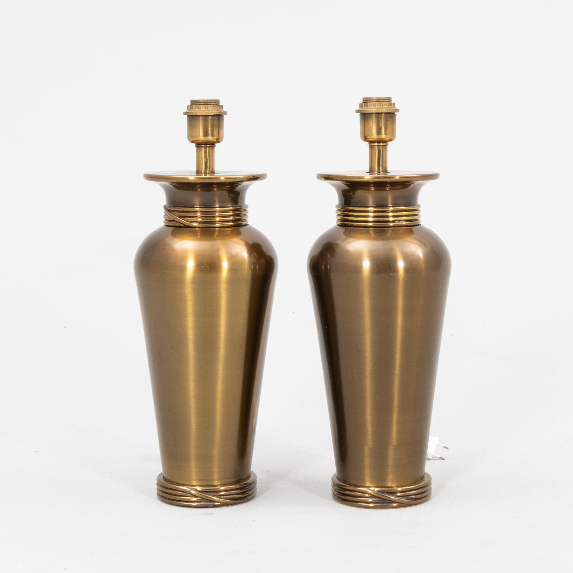 Table lamps a pair DeKnudt Belgium late 20th century.