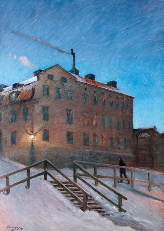 Nils Kreuger, "Gammalt hus i Katarina" (Old house in Katarina, street scene from Stockholm).