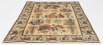 Carpet, figural, 175 x 110 cm.