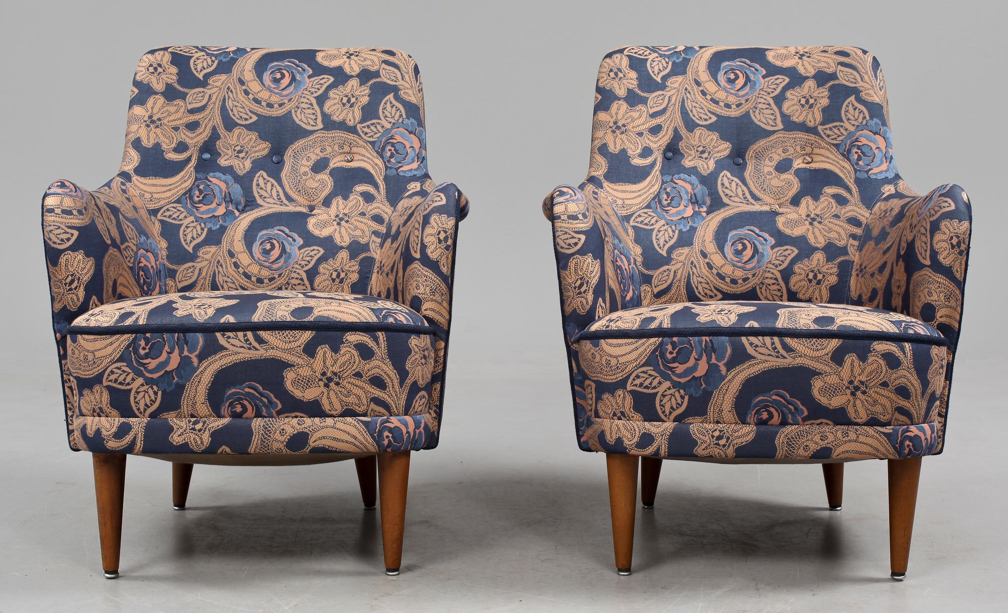 FÅTÖLJER, ett par, "Samsas", Carl Malmsten, 1900-tal.