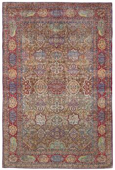 257. SEMI-ANTIQUE SILK KASHAN.