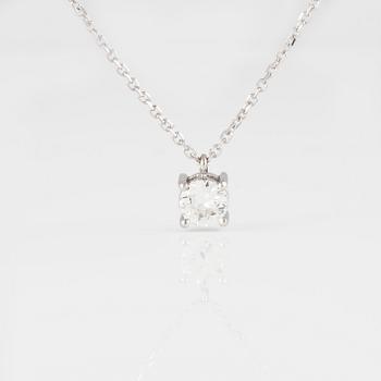 HÄNGE, 18K vitguld med gammalslipad diamant ca 0.40 ct. Vikt 2,2 gram.