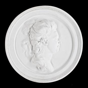 Johan Tobias Sergel · JOHAN TOBIAS SERGEL, efter, gips, väggmedaljong, 1900-tal.