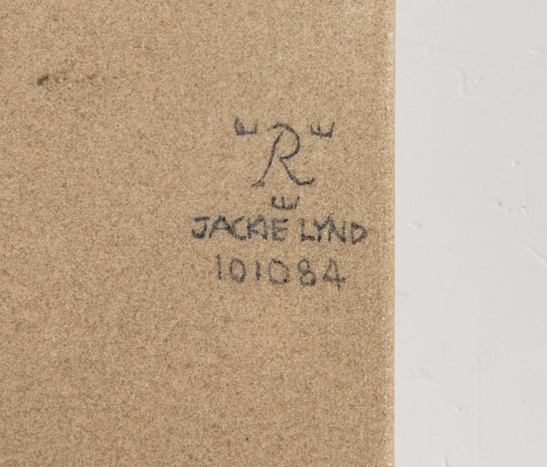 Jackie (Jacqueline) Lynd, ceramic plate, signed 10.10 84 Rörstrand.