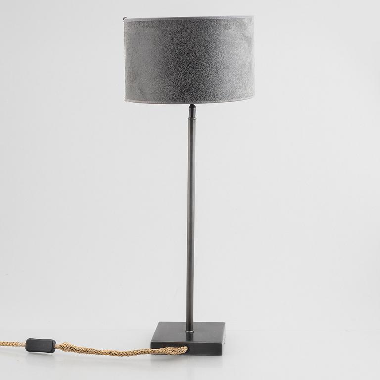 A pair of "Pewter" table lamps with different lampshades from Artwood.