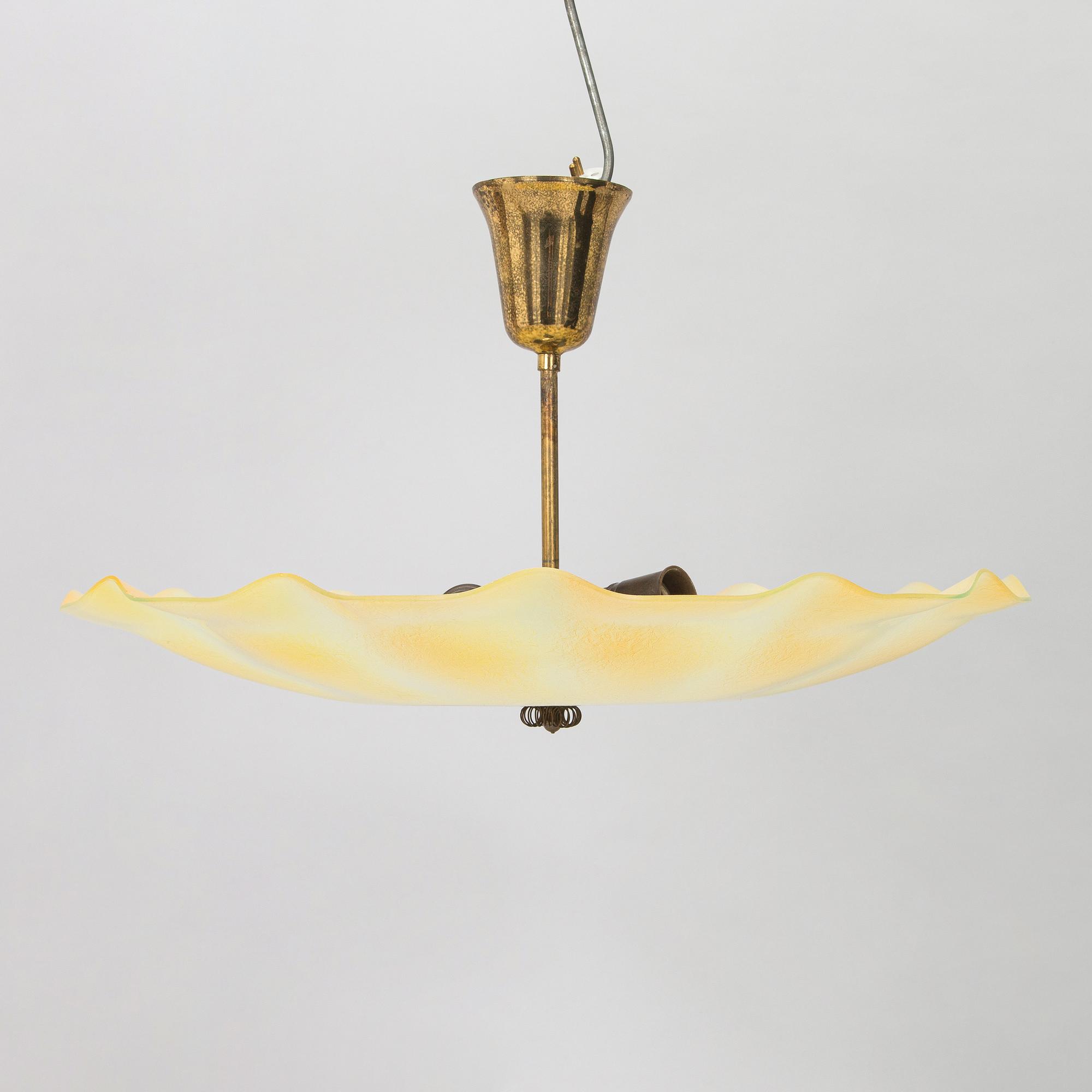A mid-20th century ceiling light, Lasipaino Oy, Finland.
