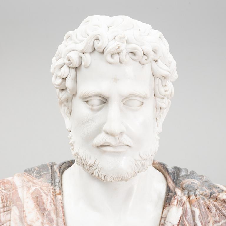 Sculpture bust. Marble. Height 77 cm. Length 69 cm.