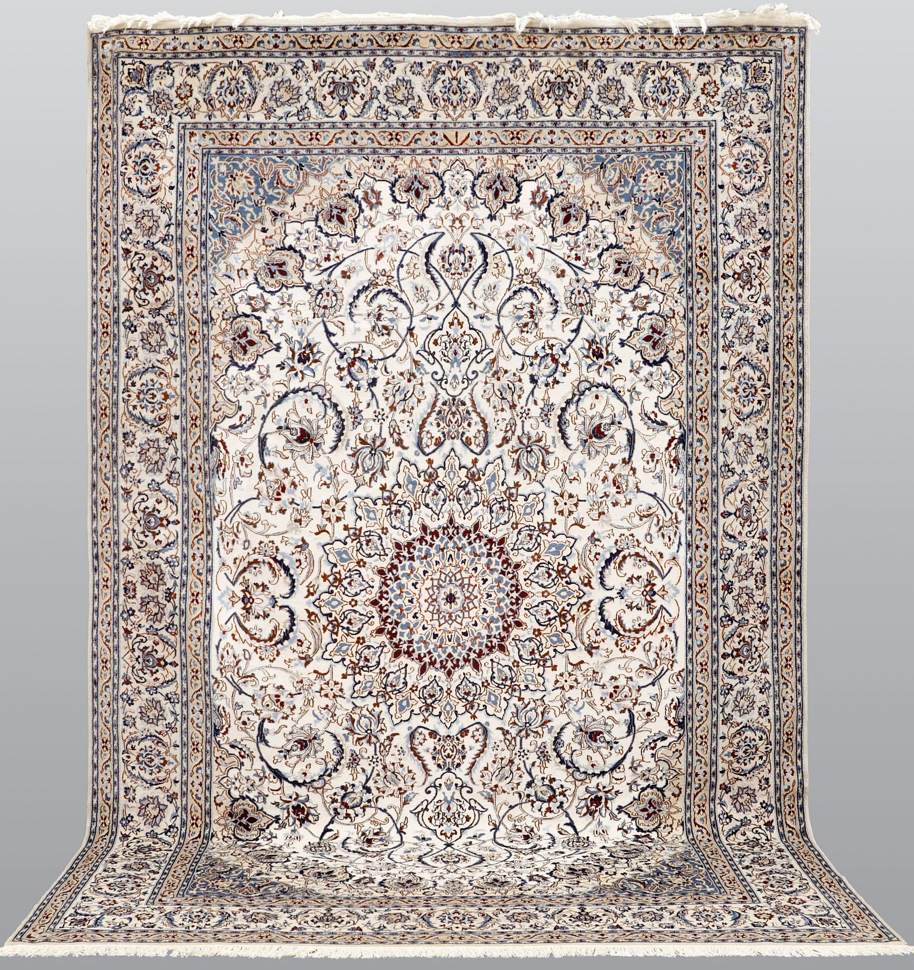 A carpet, Nain part silk so called 9LAA, ca 375 x 244 cm.