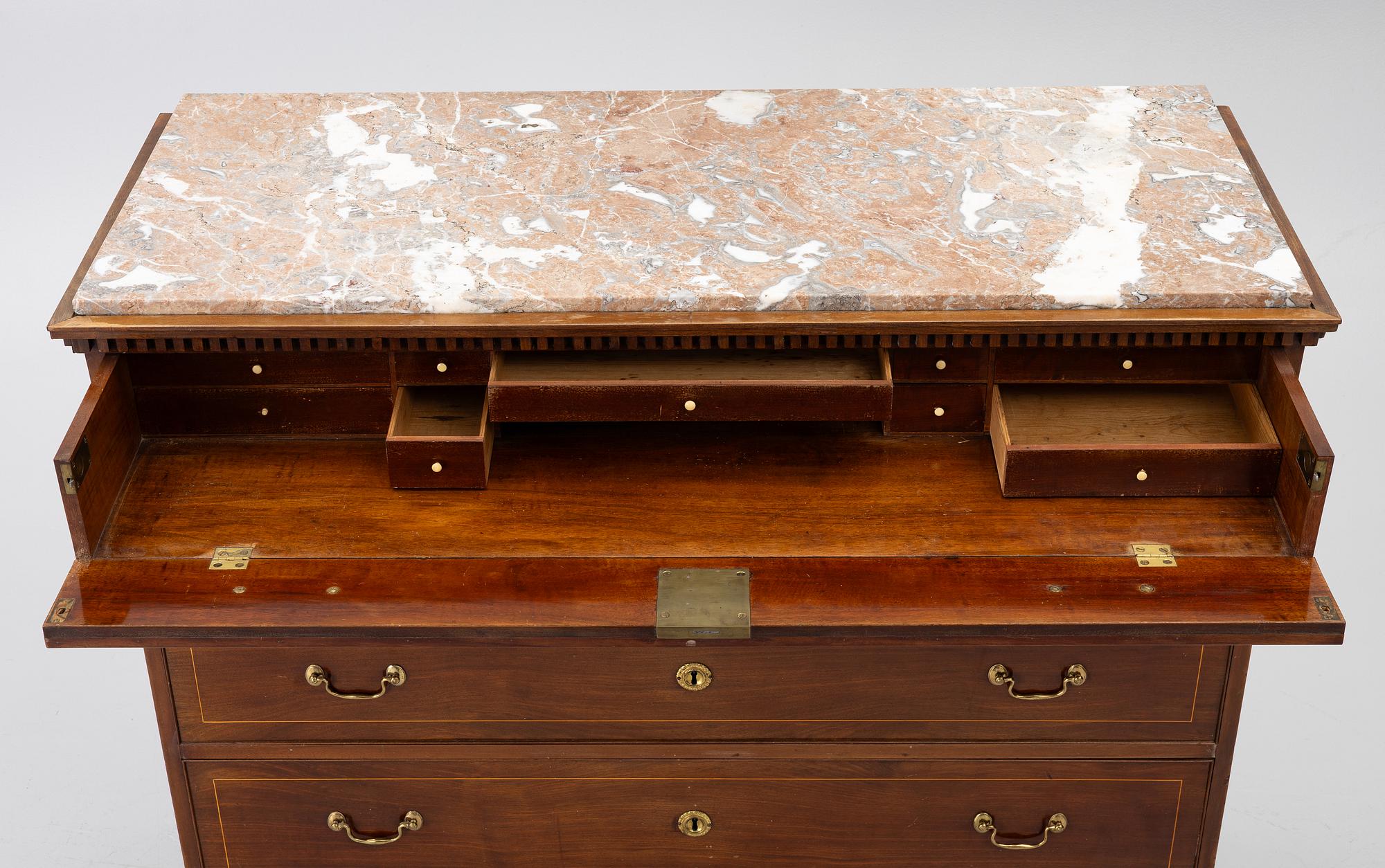 Writing desk, Late Gustavian Stockholm work by Isac Löfgren (master 1804–1816),