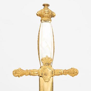 A Swedish small-sword, 19th Century, with scabbard.