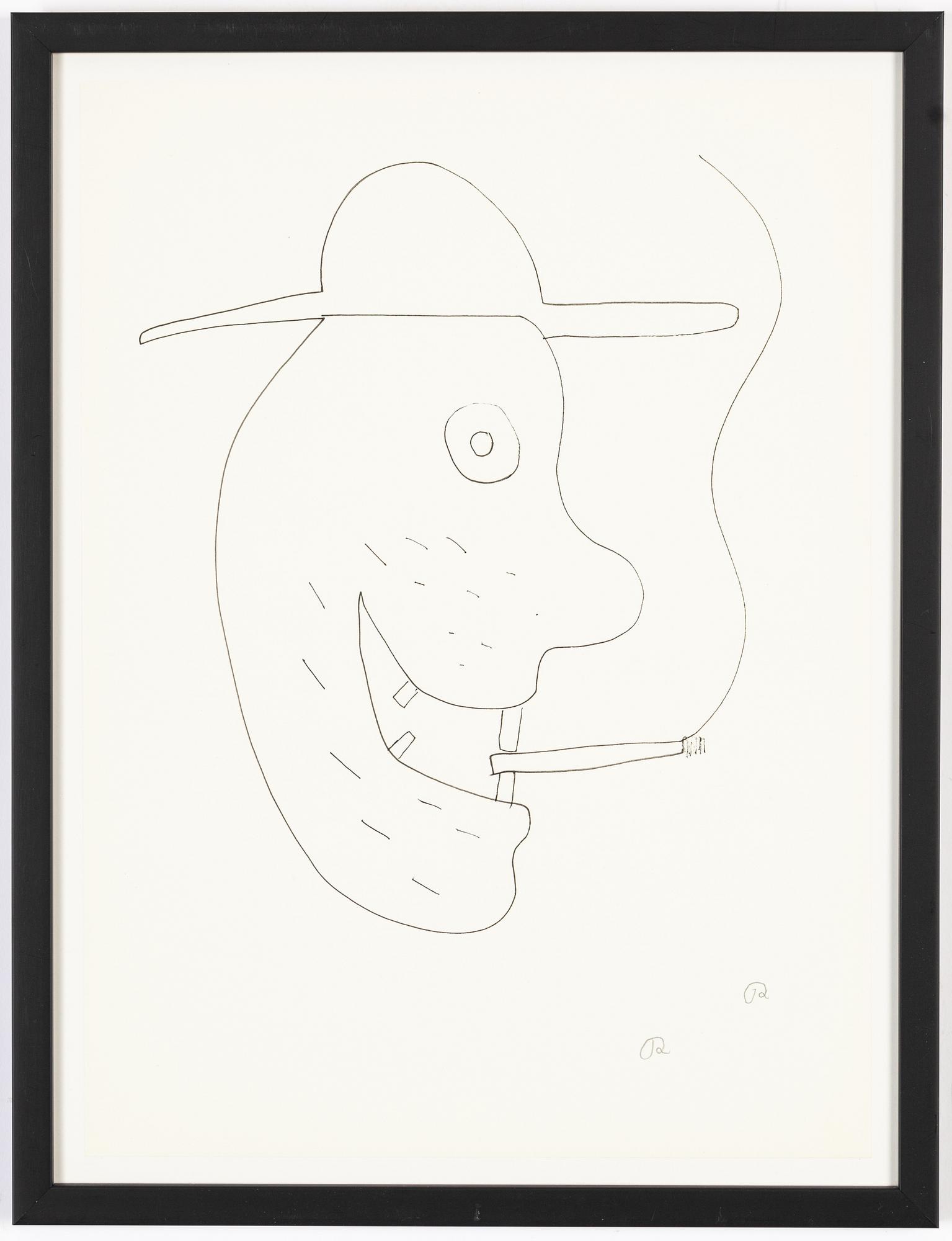 Roger Risberg, indian ink drawing, signed. Executed in 2008.