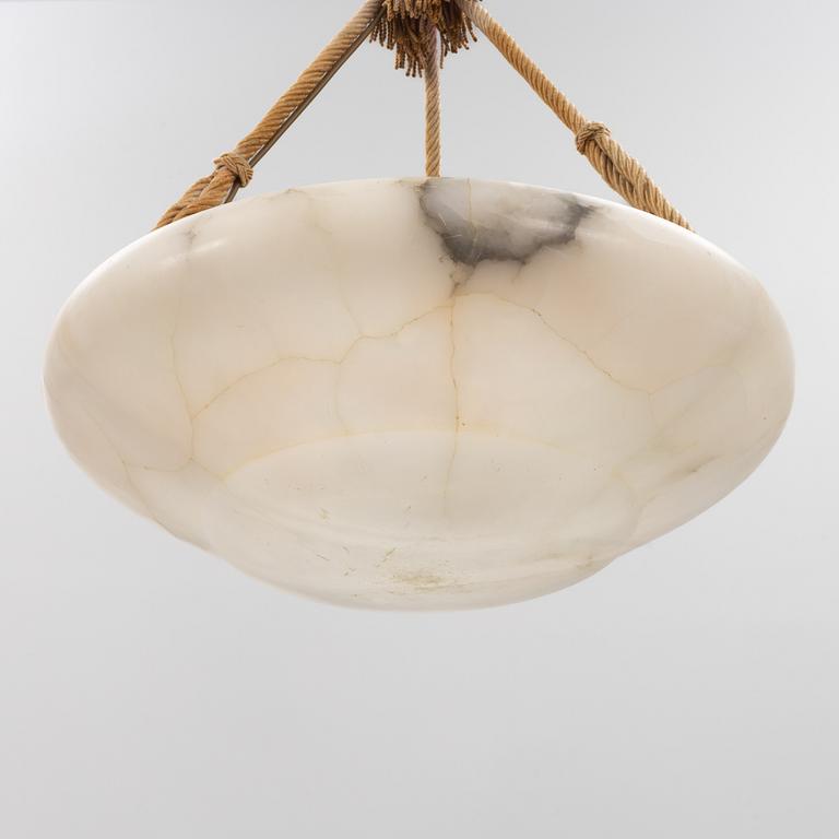 An alabaster ceiling lamp, 1920's.