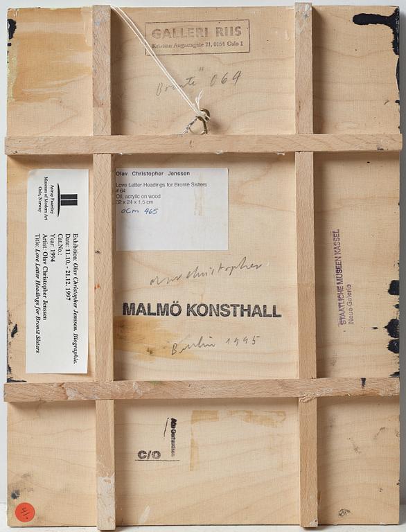 OLAV CHRISTOPHER JENSSEN, olja på pannå, utförd 1995.