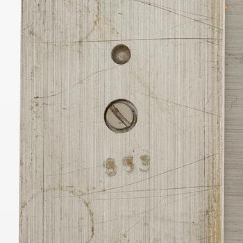 Jaeger-LeCoultre, "Double Signed Wako", table clock, 15 x 15.5 x 3 (4.5) cm.