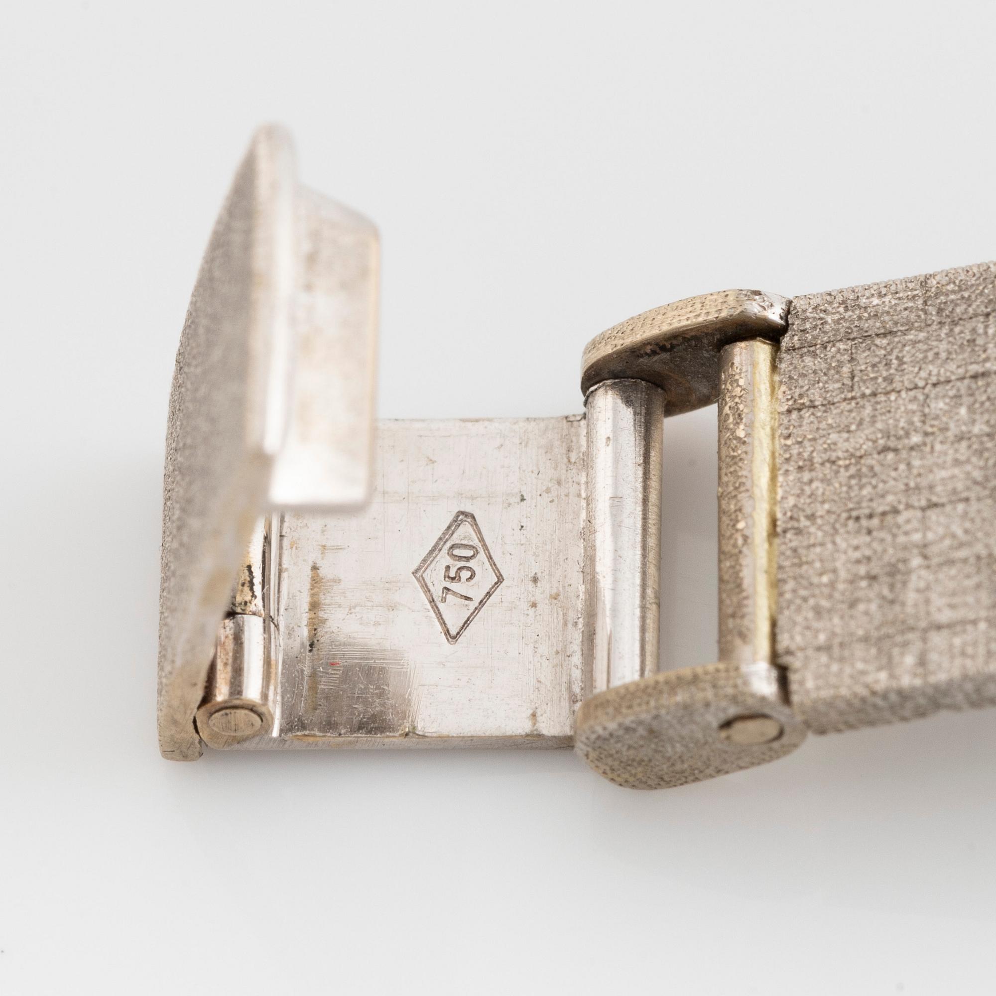 Wristwatch, 18K white gold, 18,5 mm.