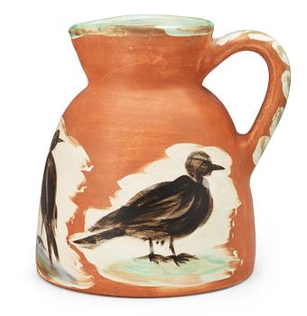 893. A Pablo Picasso faience pitcher "Pichet  aux oiseaux", Madoura, Vallauris, France 1962.