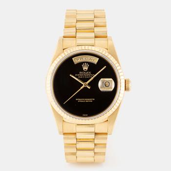 1016. Rolex, Day-Date, "Swiss Only Onyx Dial", ca 1995.