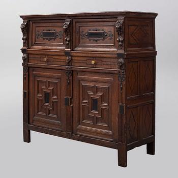 A 19th century oak cabinet.