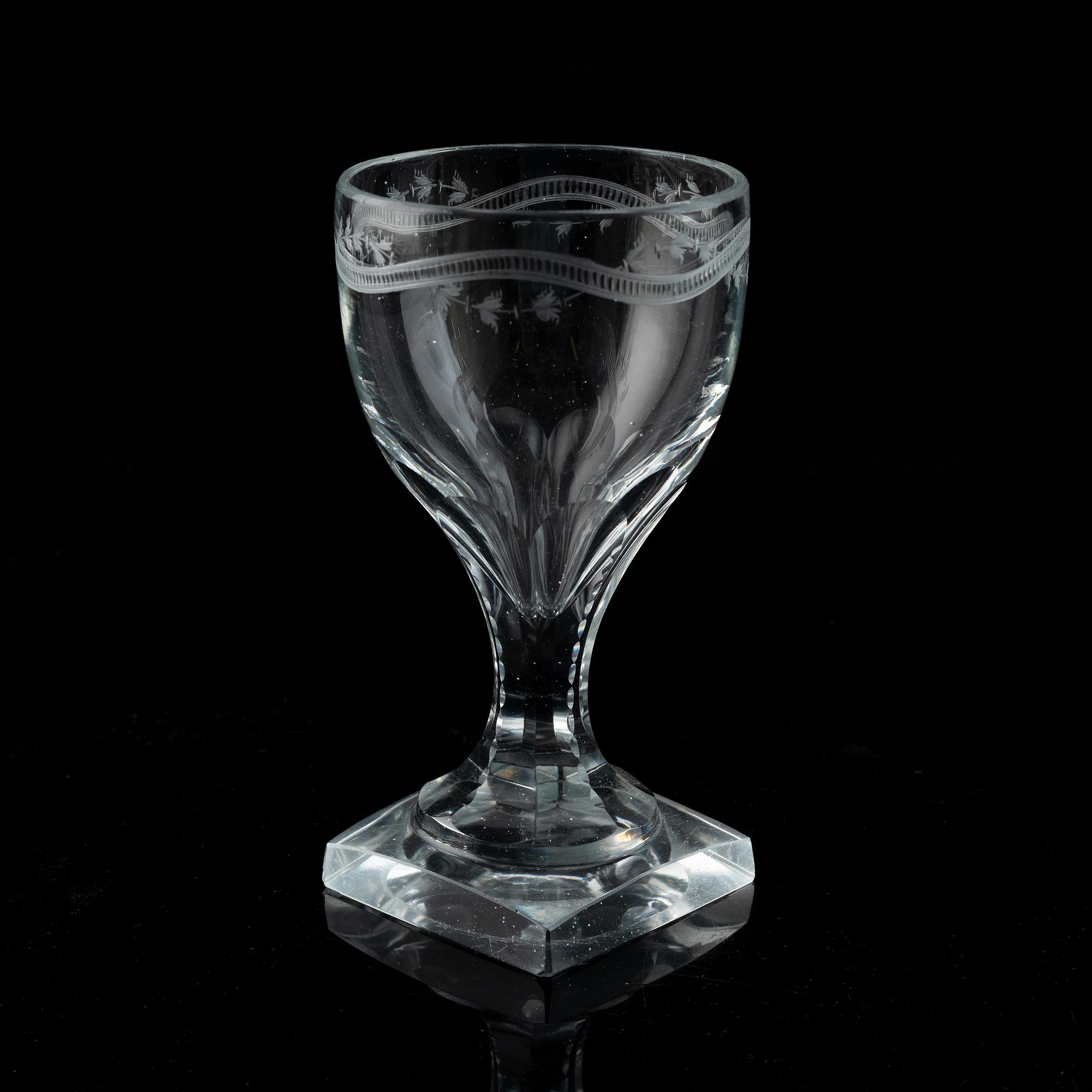 A set of 13 late Gustavian dessert wine glasses.