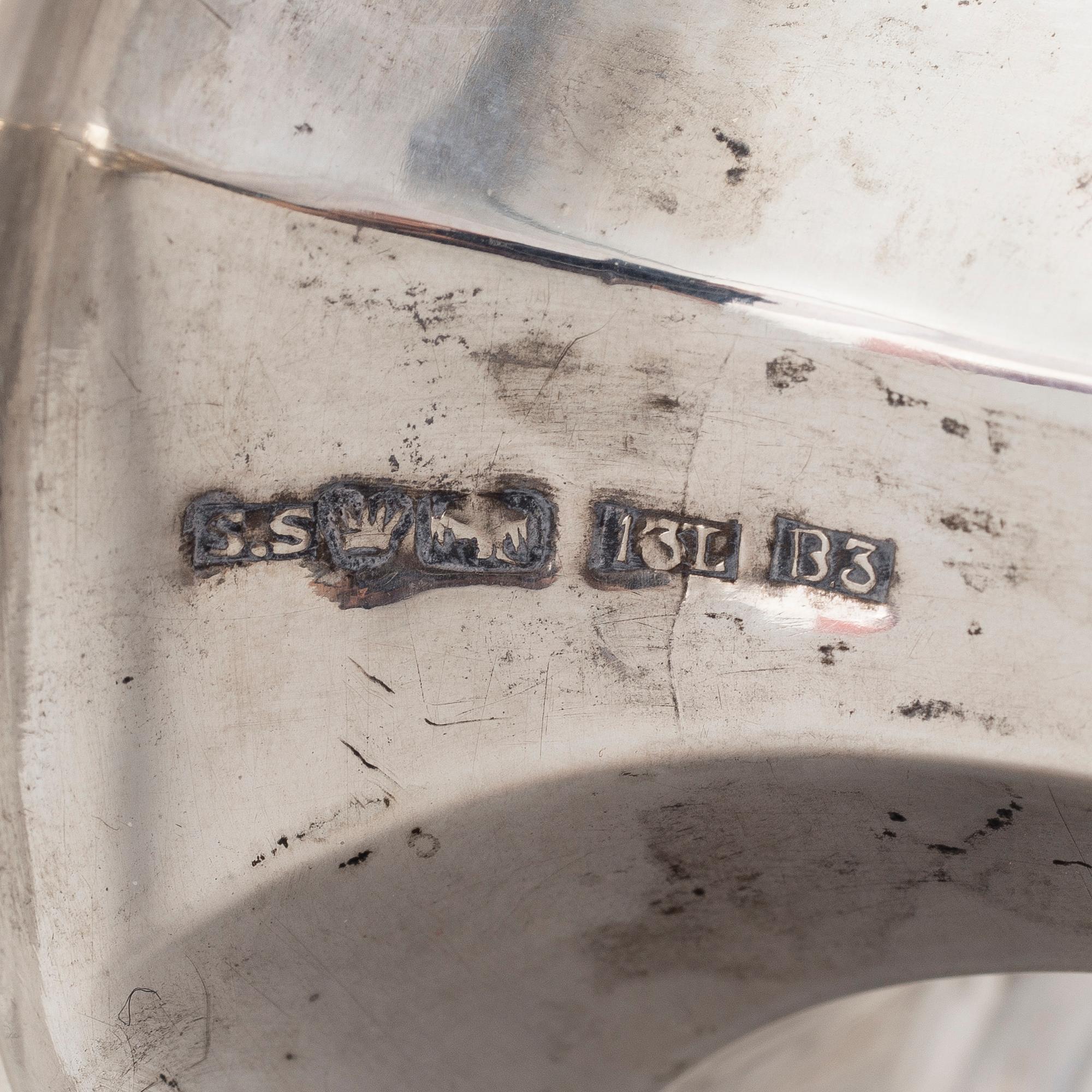 KYNTTILÄNJALKAPARI, hopeaa, Samuel Sjöblom, Pori 1859. Paino 198 g.