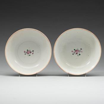A pair of 'European Subject' punch bowls, Qing dynasty, Qianlong (1736-95).