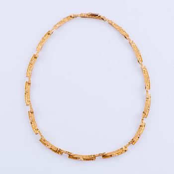 BJÖRN WECKSTRÖM, COLLIER Tundra, 14K guld. Lapponia 1967. Vikt 30 g.