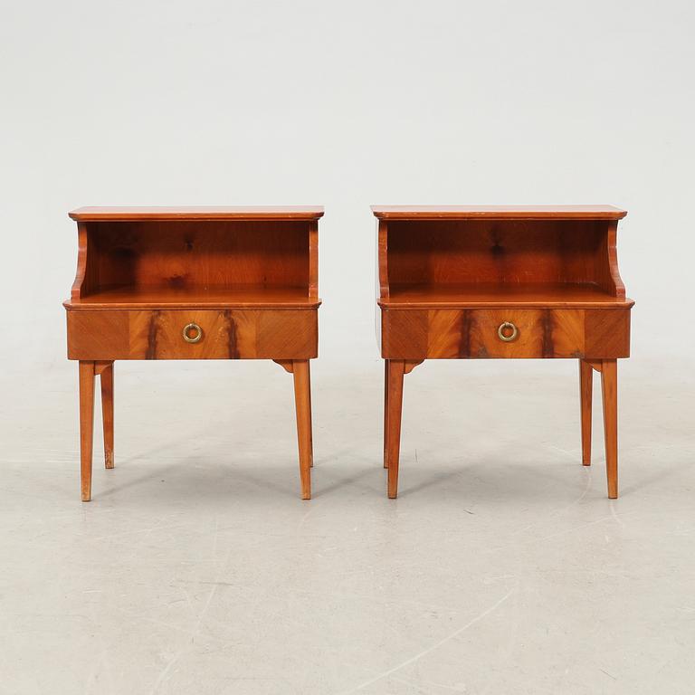 Bedside tables, a pair from the mid-20th century.