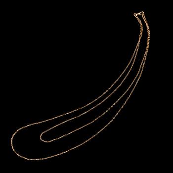 KLOCKKEDJA, 14 k guld, vikt ca 11 g.