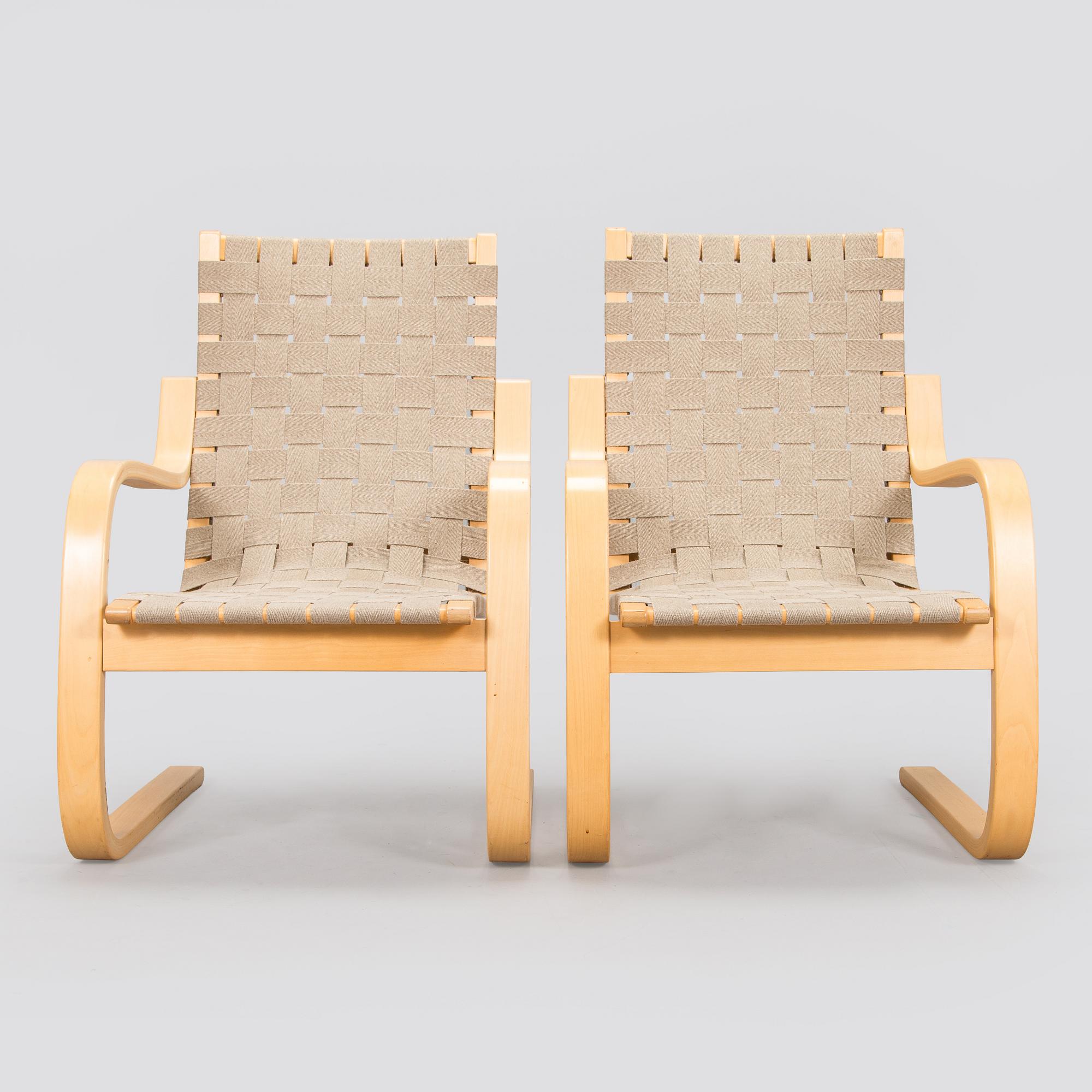 Alvar Aalto, nojatuolipari malli 406 Artek 1970-luku.
