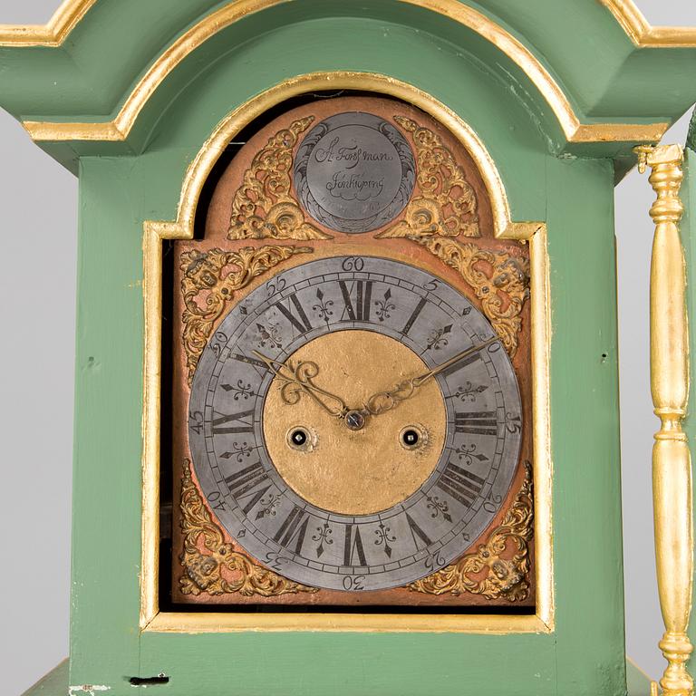 An 18th century long case clock. A Forsman Jönköping, Sweden 1763.