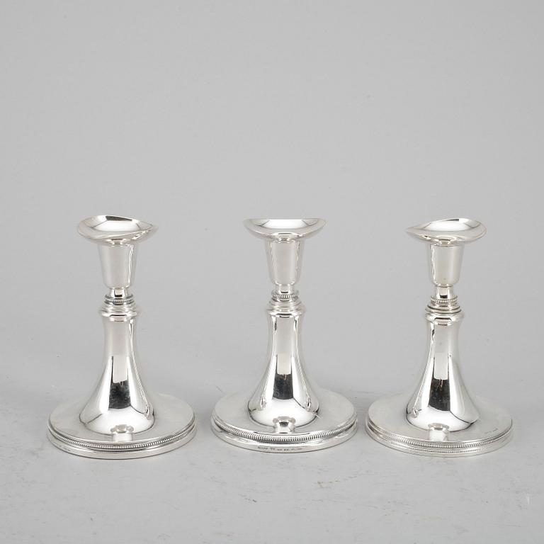LJUSSTAKAR, 3 st, silver, Eric Löfman, MGAB, Uppsala, 1967, -73, -76.
