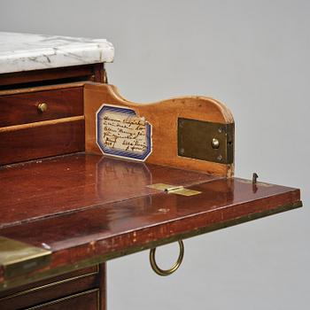 A late Gustavian mahogany commode, Stockholm, late 18th century.