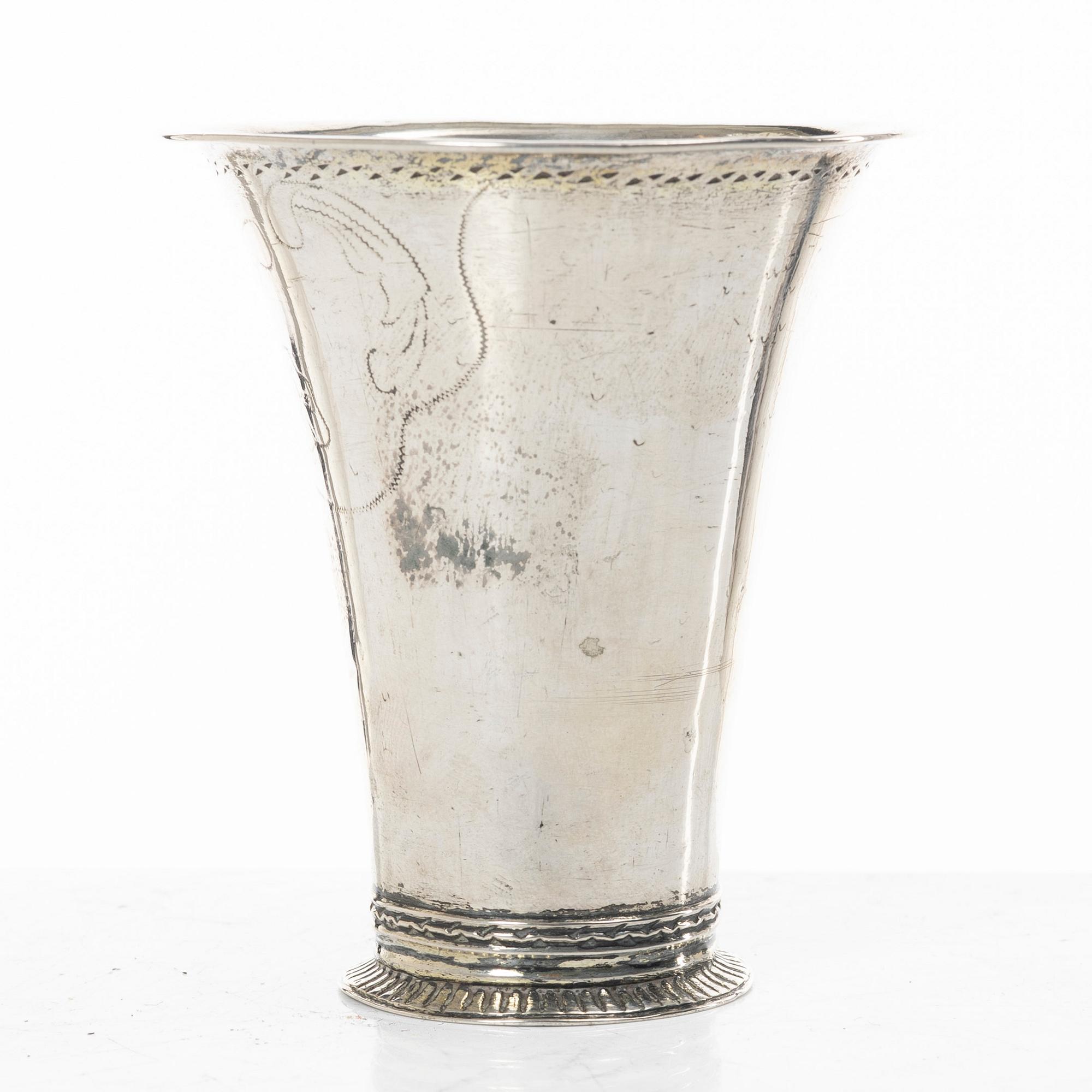 A Swedish silver beaker, mark of Samuel Zettersteen, Lidköping 1771.