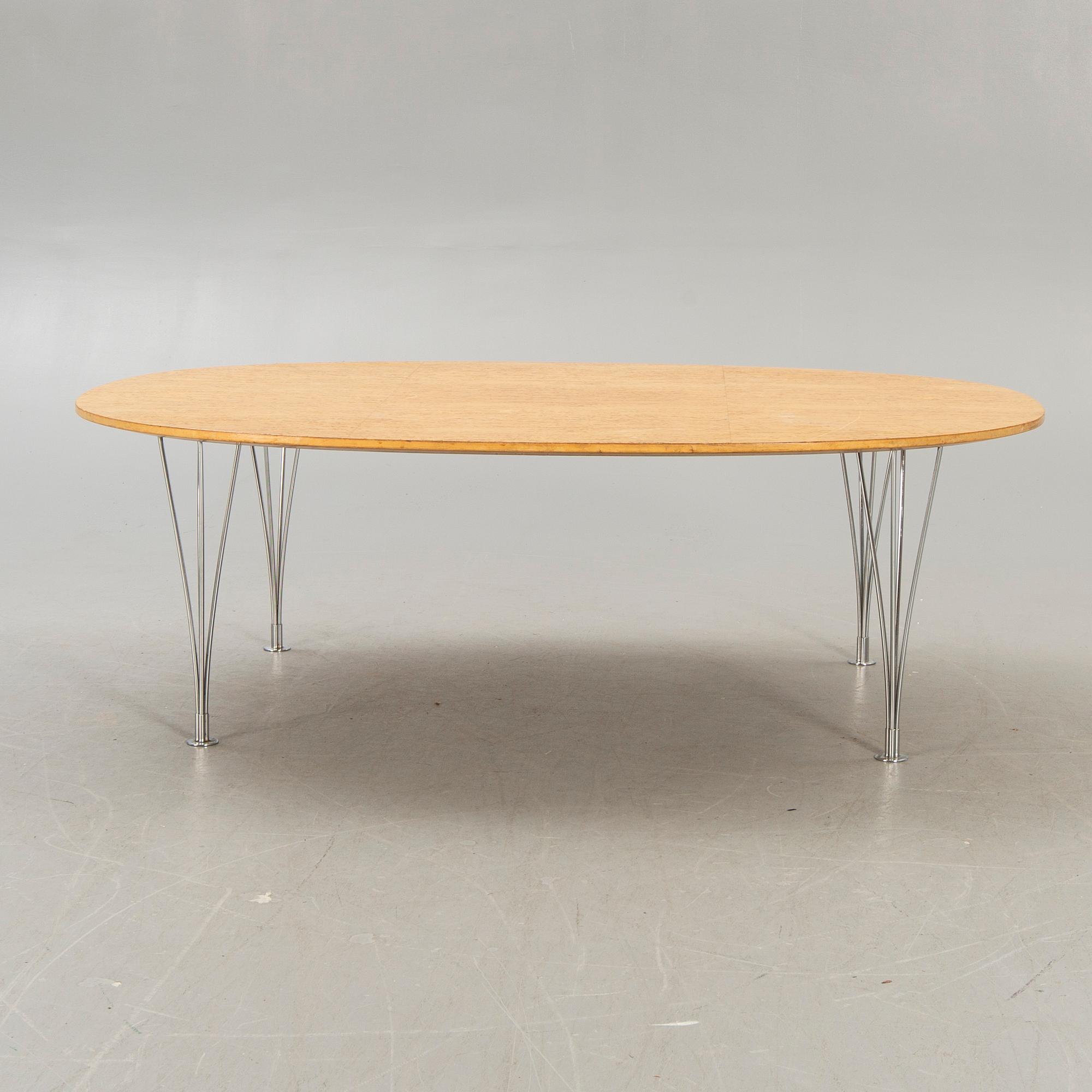 Bruno Mathsson & Piet Hein, coffee table, "Superellips", Fritz Hansen, second half of the 20th century.