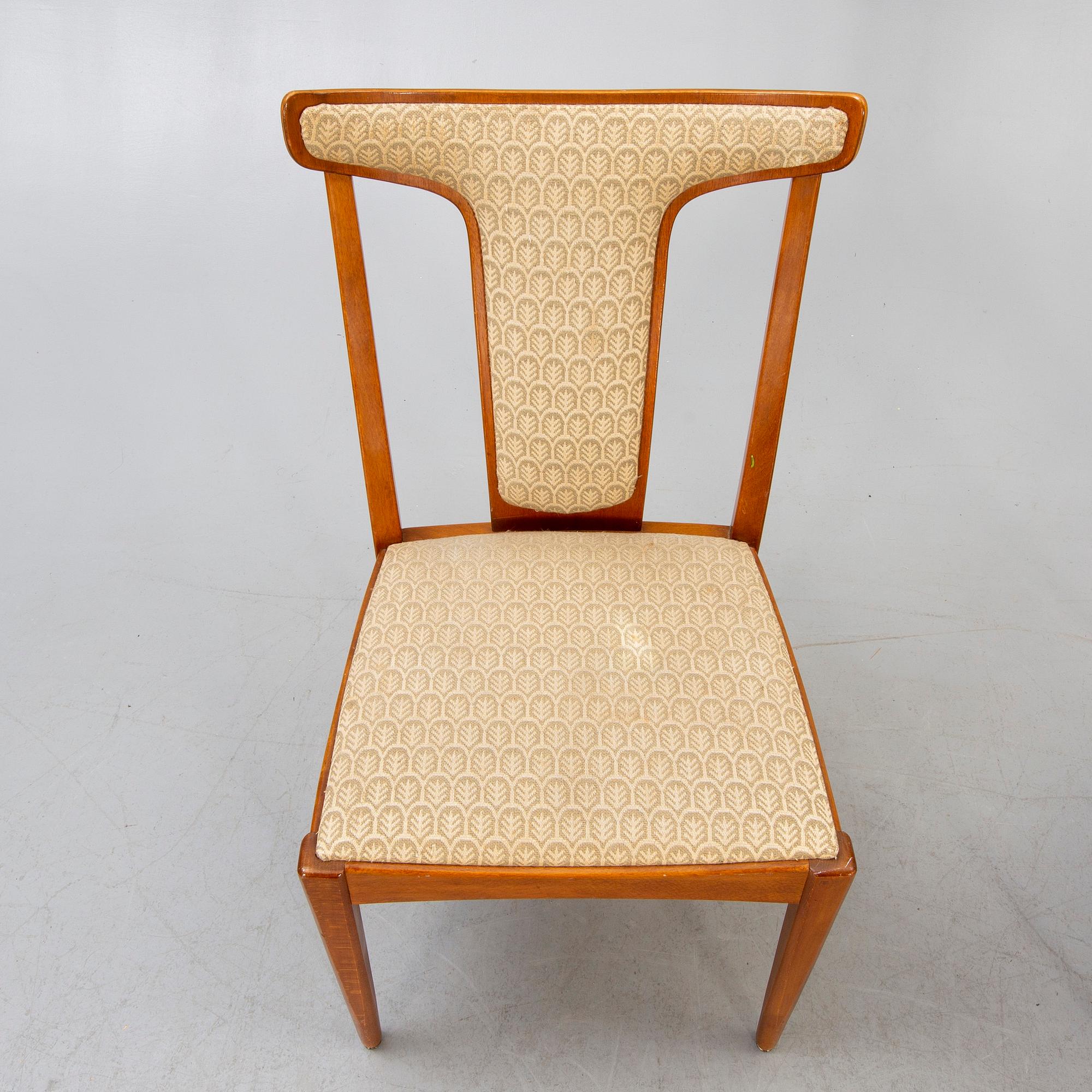 A set of four Bodafors teak chairs mid 1900s.