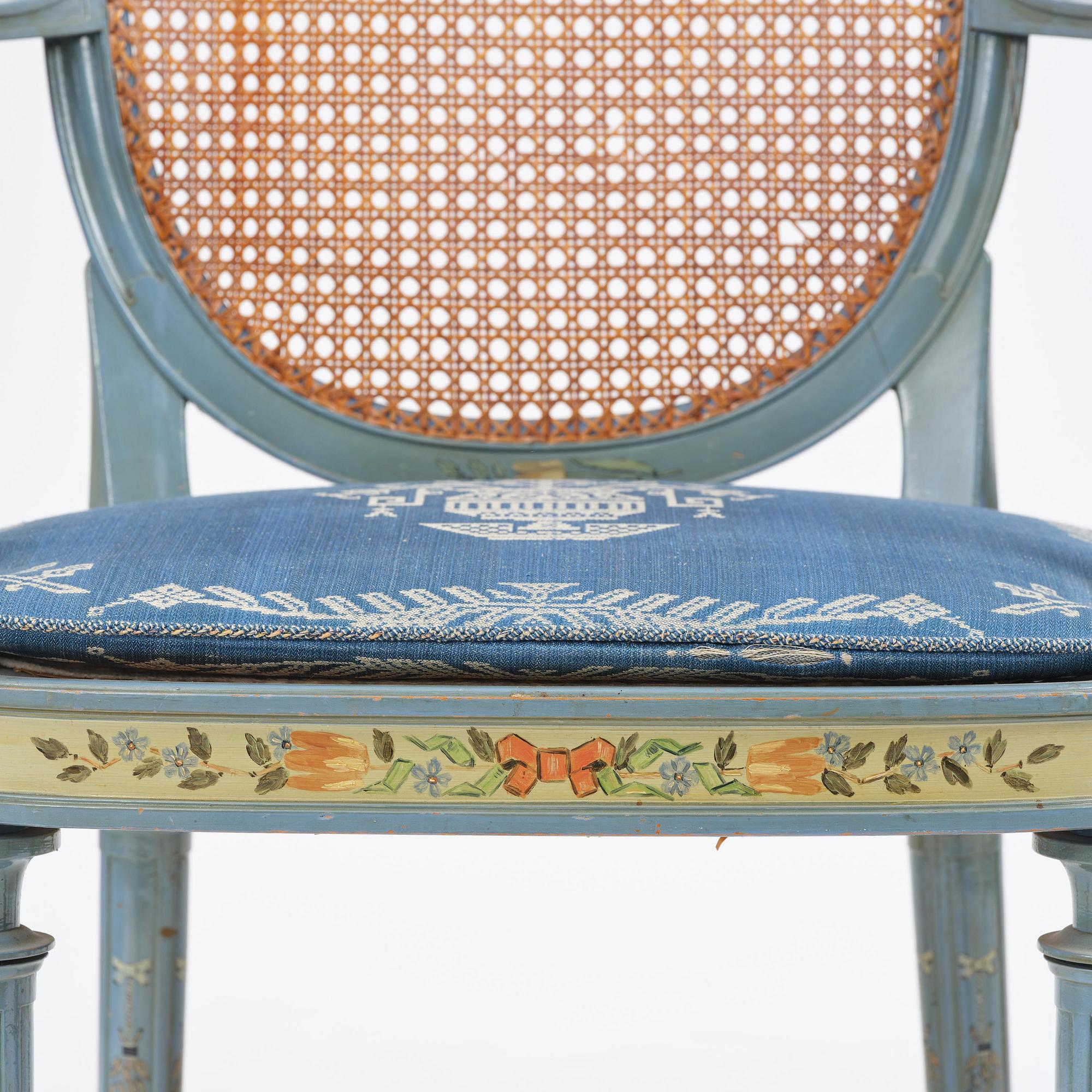 Carl Malmsten, a pair of Swedish Grace chairs, cabinetmaker Albin Johansson, Stockholm, for Villa Kvikkjokk, 1927.